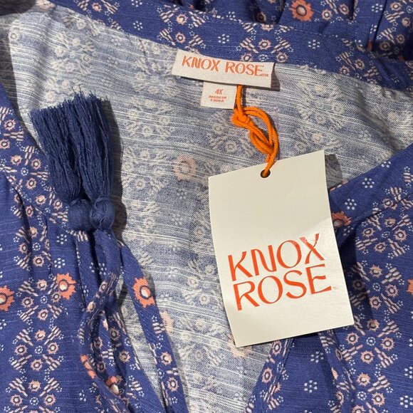 Knox Rose Flutter Sleeve Boho Maxi Dress Blue Pink NWT - Picture 9 of 11